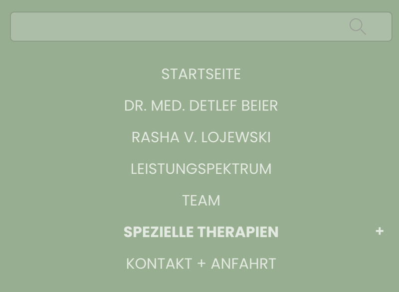 Navigationsmenü in der mobilen Ansicht